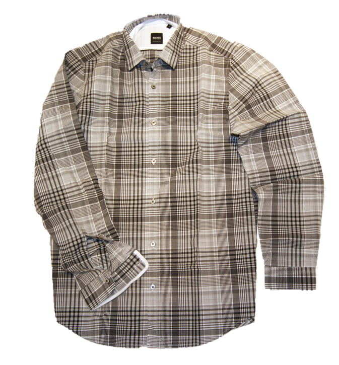 BOSS BLACK Langarm Hemd Lorenzo  Kariertes Regular Fit Farbe Schwarz  001
