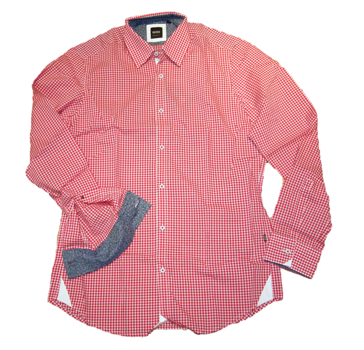 BOSS BLACK Kariertes Regular-Fit Baumwollhemd Obert Farbe Rot Weiss Kariert 667 S