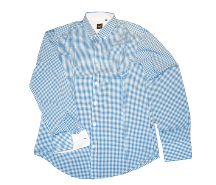 BOSS BLACK Kariertes Slim -Fit Baumwollhemd Ronny_BD Farbe Blau 446