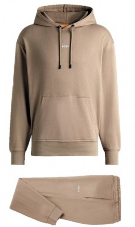 Boss TracksuitWesmallhood Trainingsanzug aus Baumwoll-Jersey mit Logo-Details beige 246
