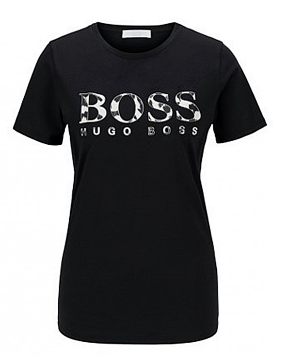 HUGO BOSS T-Shirt C_ELOGO_EOSP aus Bio-Baumwoll-Jersey mit Logo-Print schwarz 001