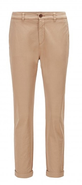 Hugo Boss Regular-Fit Chino C_Tachini2-D aus elastischer Bio-Baumwolle beige 262