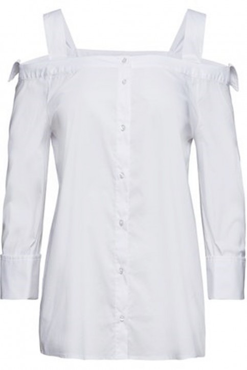 BOSS Schulterfreie Regular-Fit Bluse CALORIA aus Stretch-Baumwolle weiss 100 34