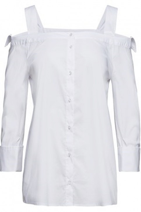 BOSS Schulterfreie Regular-Fit Bluse CALORIA aus Stretch-Baumwolle weiss 100 34