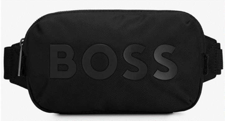 Boss Herren Catch 2.0DS Waistbag Logo-Gürteltasche aus recyceltem Material-Mix mit Struktur schwarz 001