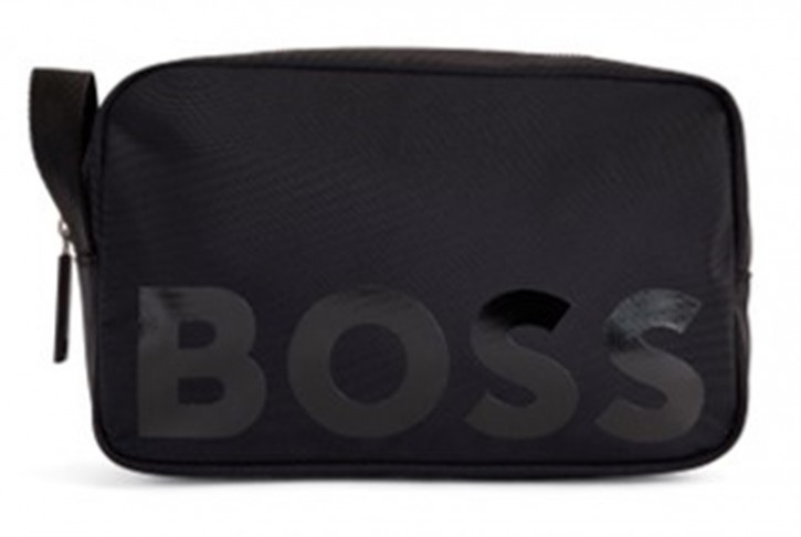 Hugo Boss Kulturbeutel Catch_Washbag aus recyceltem Nylon mit Logo schwarz 001