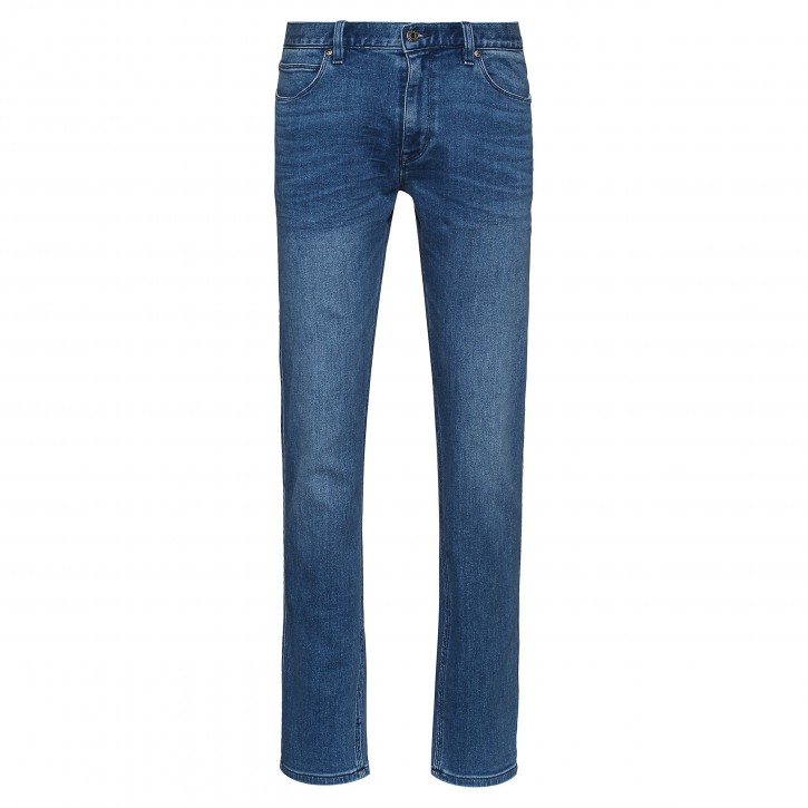 Hugo Boss Mittelblaue Slim-Fit Jeans HUGO 708 aus bequemem Stretch-Denim Farbe blau 450 33/34