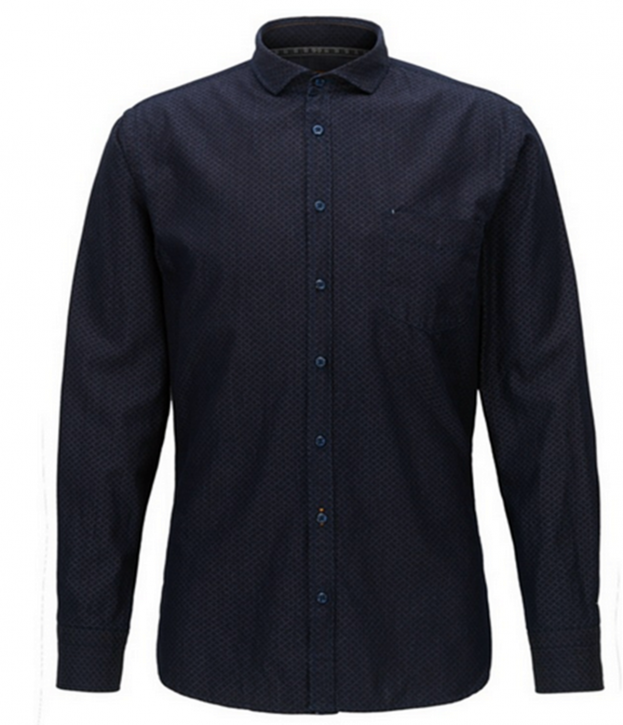 BOSS ORANGE Gemustertes Slim-Fit Hemd CATTITUDE aus Baumwolle Farbe dunkelblau 404 M