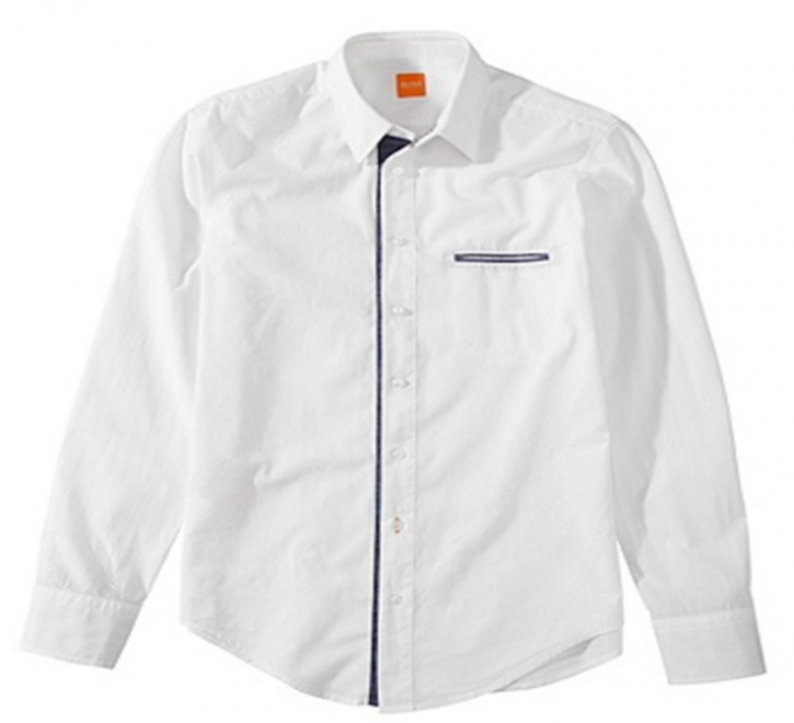 BOSS ORANGE HEMD CIELOEBUE FARBE WEISS 100