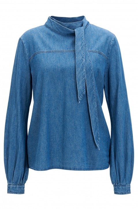 BOSS Bluse Cubat aus Baumwoll-Denim dunkelblau 405