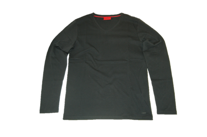 HUGO LANGARM TEE SHIRT DAN  FARBE SCHWARZ 001