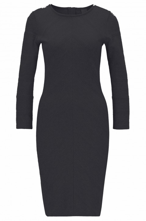 BOSS Etuikleid Dedressy aus Baumwolle mit Streifen und 3D-Optik schwarz 001