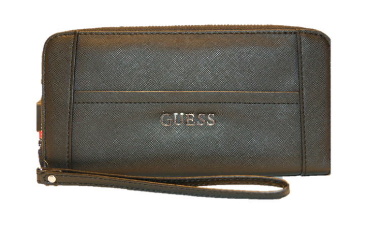 GUESS GELDBÖRSE DELANEY LARGE ZIPP FARBE SCHWARZ