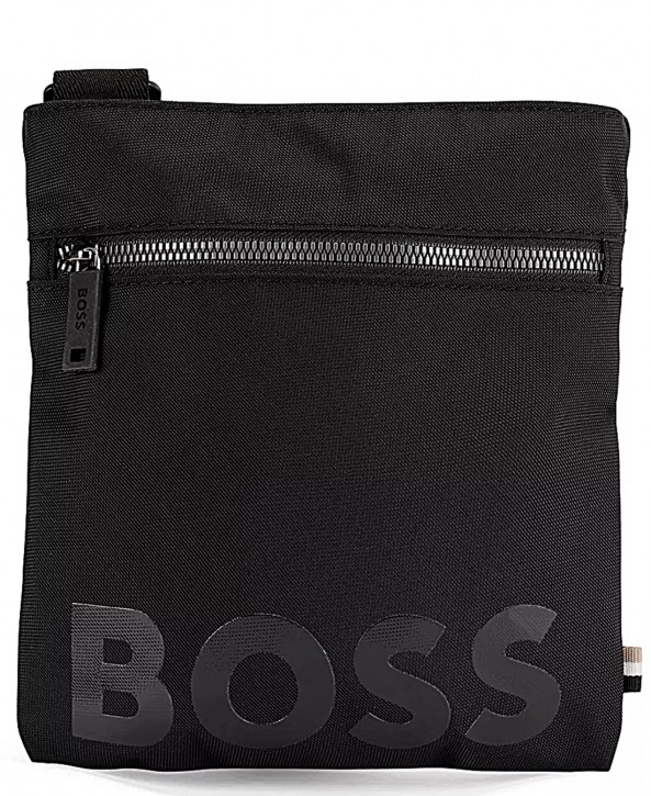 Boss Umhängetasche Catch_ zip env aus recyceltem Nylon mit Logo-Print Schwarz