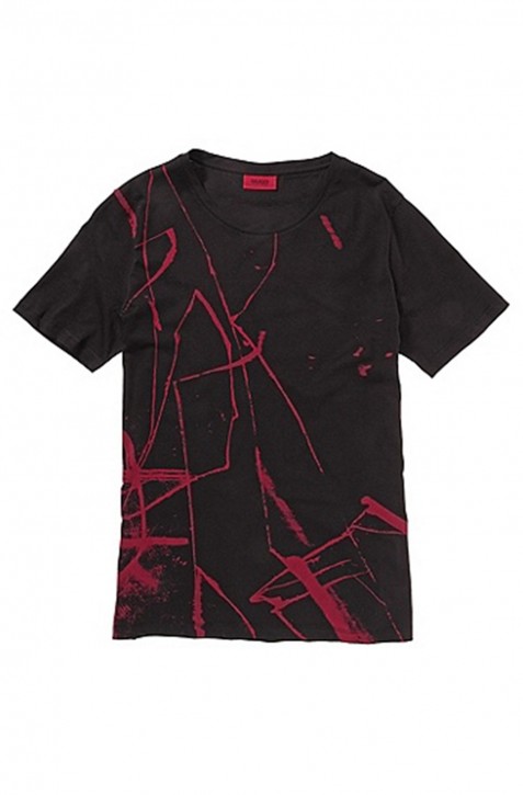 HUGO T-SHIRT DROKEN FARBE SCHWARZ/ROT 002