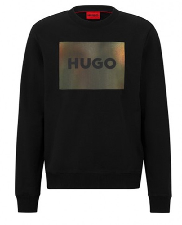 Hugo Sweatshirt Duragol_U232 aus Baumwoll-Terry mit Boxprint-Logo mit Bleicheffekt schwarz 001 M