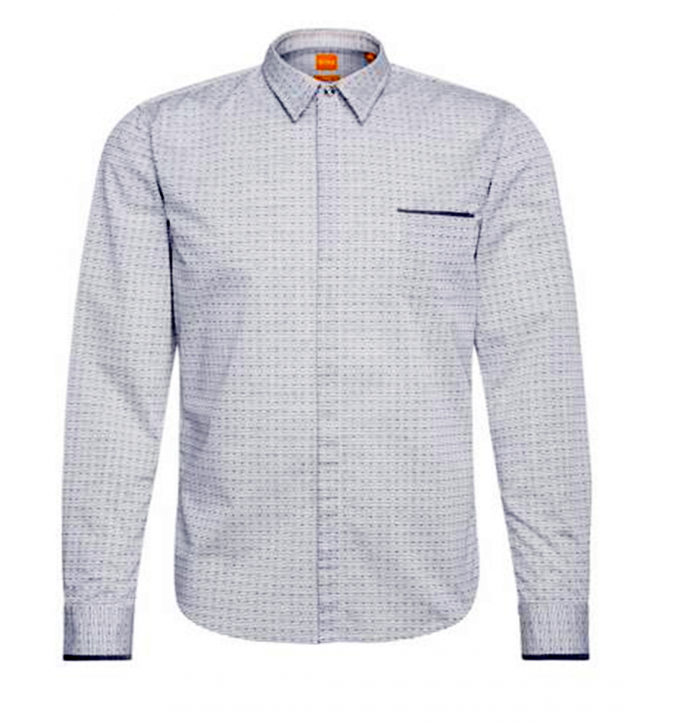 BOSS ORANGE SLIM FIT HEMD ECLASH FARBE DUNKELBLAU 404