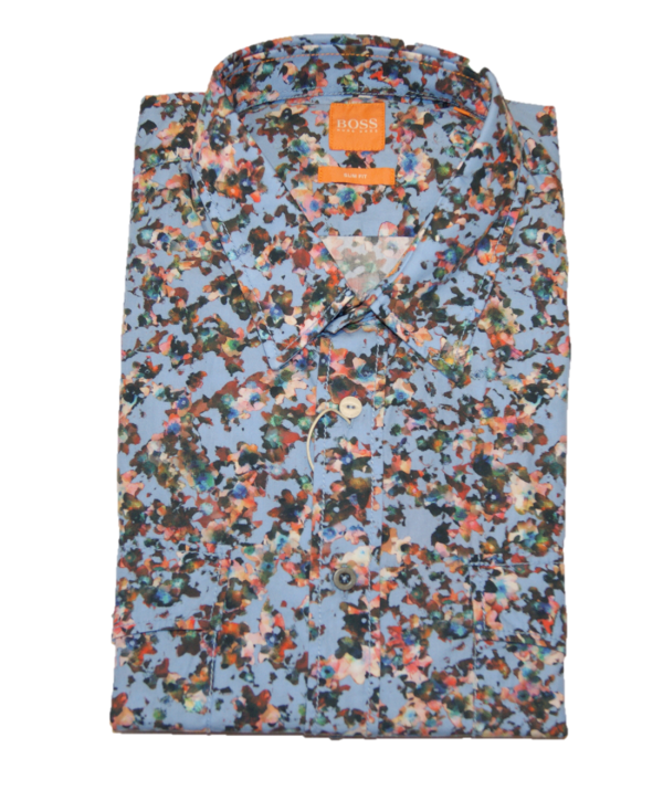 BOSS ORANGE HEMD EDASLIME FARBE BLAU MUSTER 451