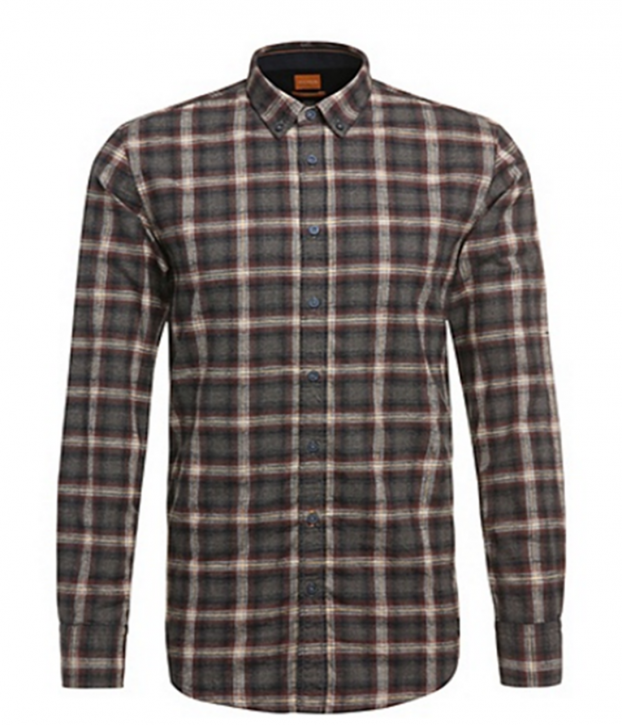 BOSS ORANGE KARO HEMD EDIPOE FARBE BRAUN 224