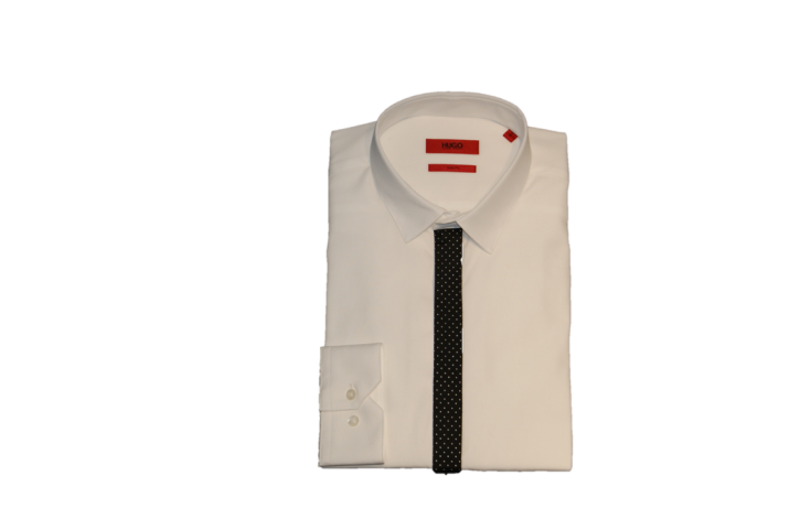 HUGO HEMD ELLIOTT PUNKT FARBE WEISS 199