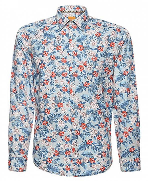 BOSS ORANGE SHIRT ENAMEE FARBE GEMUSTERT 338