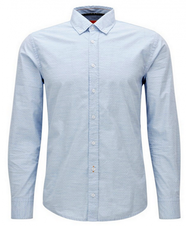 BOSS ORANGE Slim-Fit Hemd EPREPPY aus melierter Baumwolle Farbe hellblau 460
