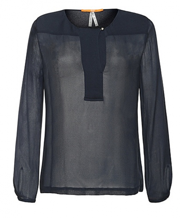 BOSS ORANGE SEIDENBLUSE ESTIVAL FARBE DUNKELBLAU 403