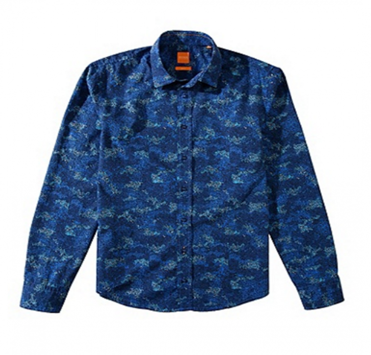 BOSS ORANGE HEMD EXREMEE FARBE BLAU 404