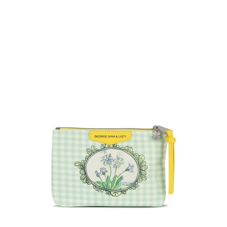 GEORGE GINA & LUCY KOSMETIKTASCHE GINAS POUCH FARBE GREEN GLITTER FLOWERS 704