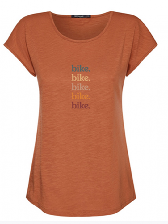 GREENBOMB Damen T-Shirt Bike Bike Bike Cool Farbe Burned Orange