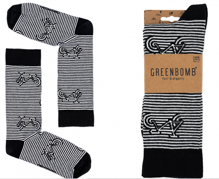 GREENBOMB Bike Stripes Socks  Size 41-46