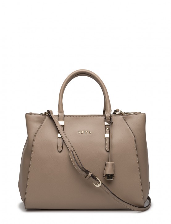 GUESS TASCHE SISSI IN SAFFIANO-OPTIK FARBE TAUPE