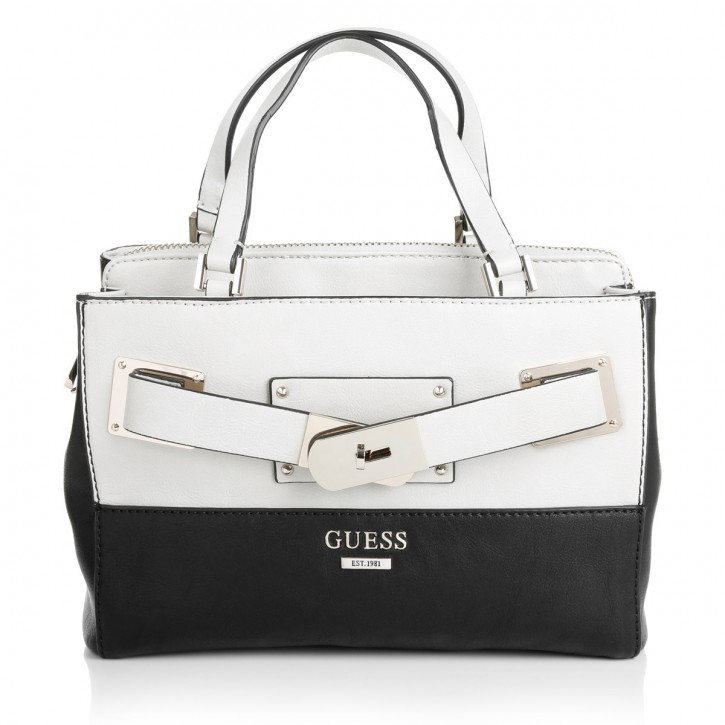 GUESS HANDTASCHE CREW SMALL GIRLFRIEND SATCHEL FARBE BLACK MULTI