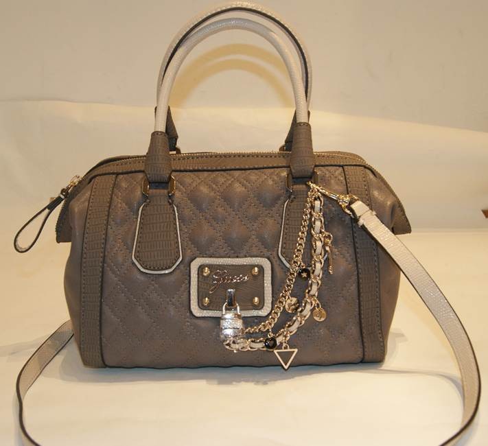 GUESS TASCHE LIANE FRAME SATCHEL FARBE TAUPE