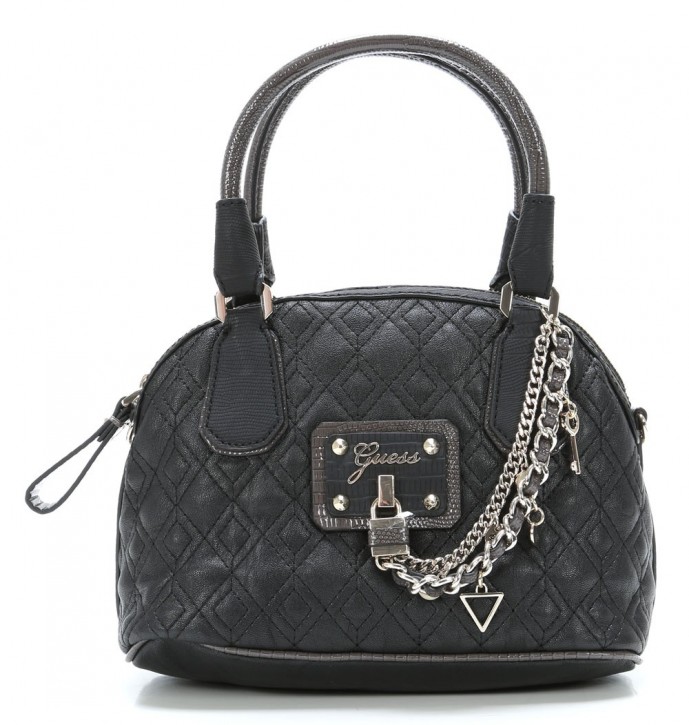 GUESS TASCHE LIANE AMOUR DOME SATCHEL FARBE SCHWARZ