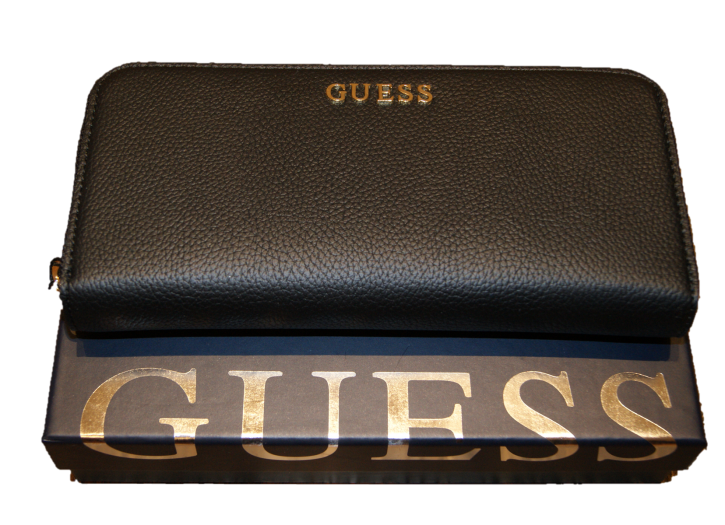 GUESS GELDBÖRSE TULIP LARGE ZIP AROUND FARBE SCHWARZ