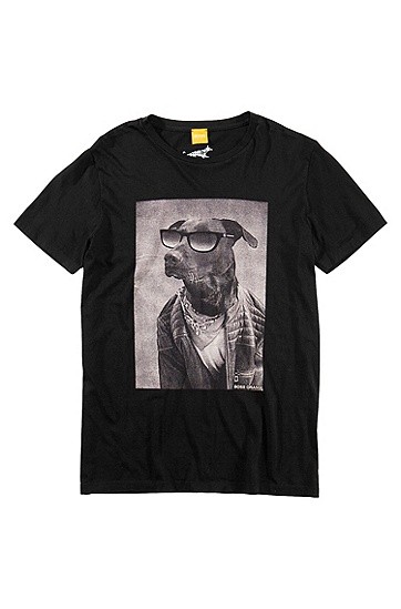 BOSS ORANGE T-SHIRT TOUCHDOWN 3 FARBE SCHWARZ 001