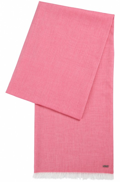 BOSS ORANGE Leichter Chambray-Schal NAFAME mit Fransen Farbe pink 678