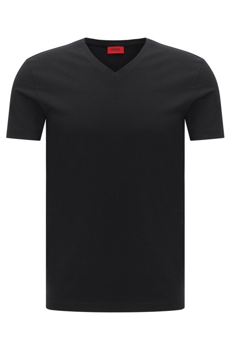 Hugo MEN T-SHIRT DOUBLE V Stretch Schwarz L