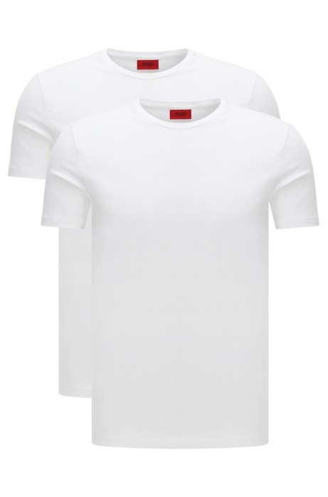 HUGO BOSS MEN T-SHIRT DOUBLE Round Stretch Weiss L