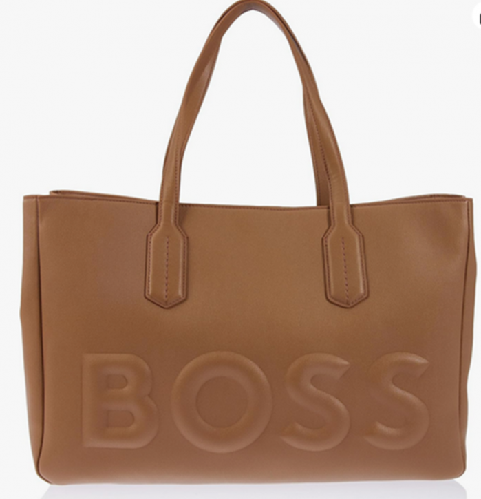 Boss Damen Bag Olivia Tote N-EL aus Kunstleder mit Logo-Prägung beige 260