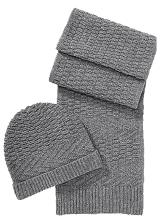 HUGO SET SCHAL/MÜTZE  FARBE HELLGRAU 077