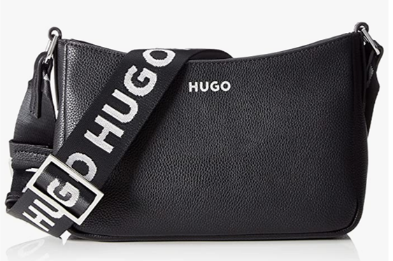 Hugo Umhängetasche Bel SM Hobo W L aus Kunstleder mit Logo-Details schwarz 001
