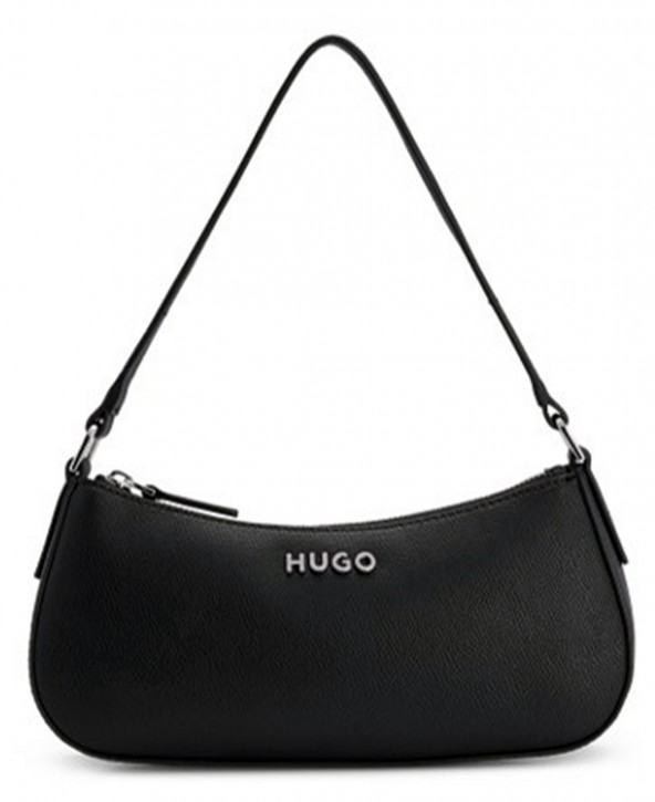 Hugo Schultertasche  Chris SM Hobo R aus Kunstleder mit Logo-Schriftzug schwarz 001