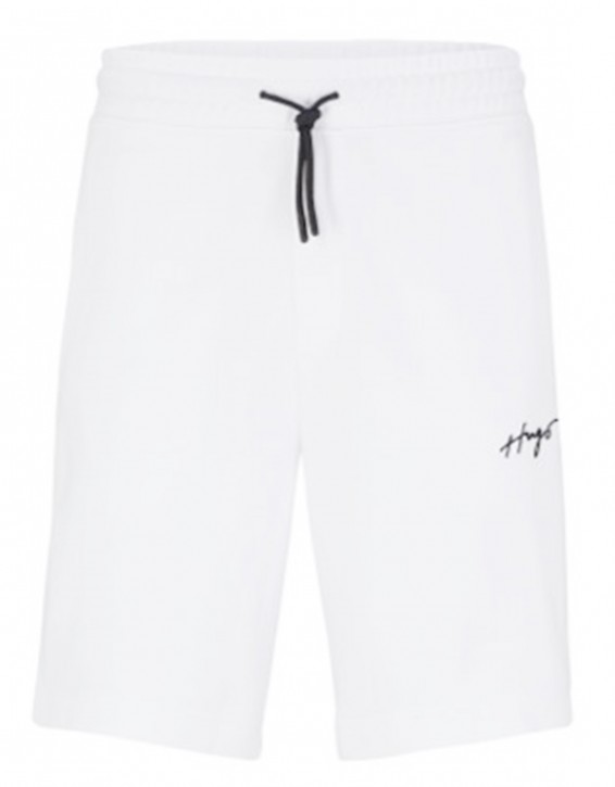 Hugo Relaxed-Fit Shorts Dampinas aus Baumwoll-Terry mit handgeschriebenem Logo weiß 100