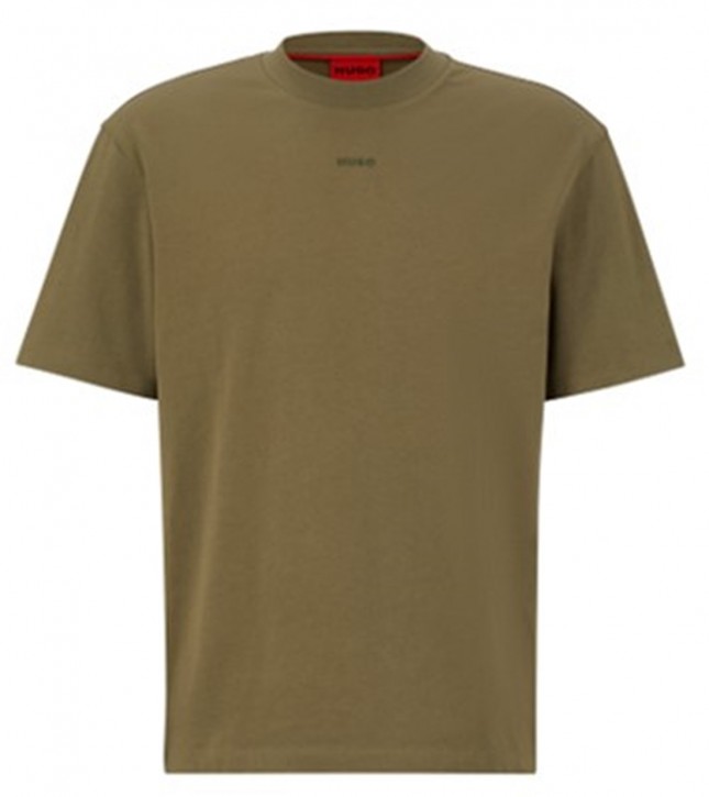 Hugo Relaxed-Fit T-Shirt Dapolino aus Baumwoll-Jersey mit Logo-Print oliv 345