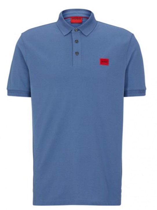 Hugo Slim-Fit Poloshirt Dereso232 aus Baumwoll-Piqué mit rotem Logo-Label blau 479 M