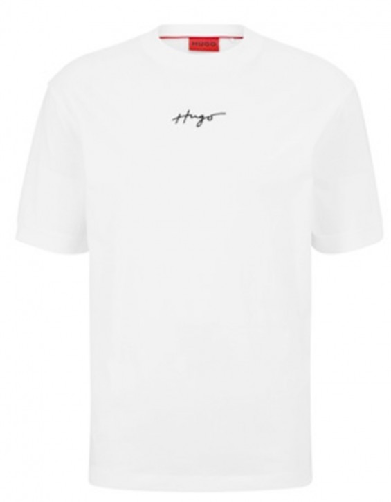 Hugo Relaxed-Fit T-Shirt Dontevideo aus Baumwolle mit handgeschriebenem Logo weiß 100