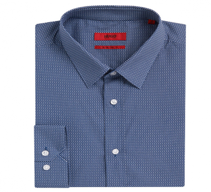 HUGO HEMD ELISHA GEMUSTERT FARBE BLAU 421