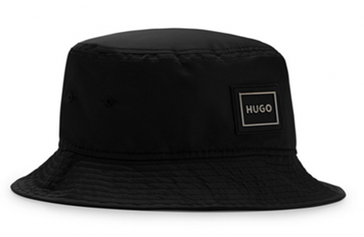 Hugo Fischerhut Men-X 584-N aus Twill mit eingerahmtem Logo schwarz 001